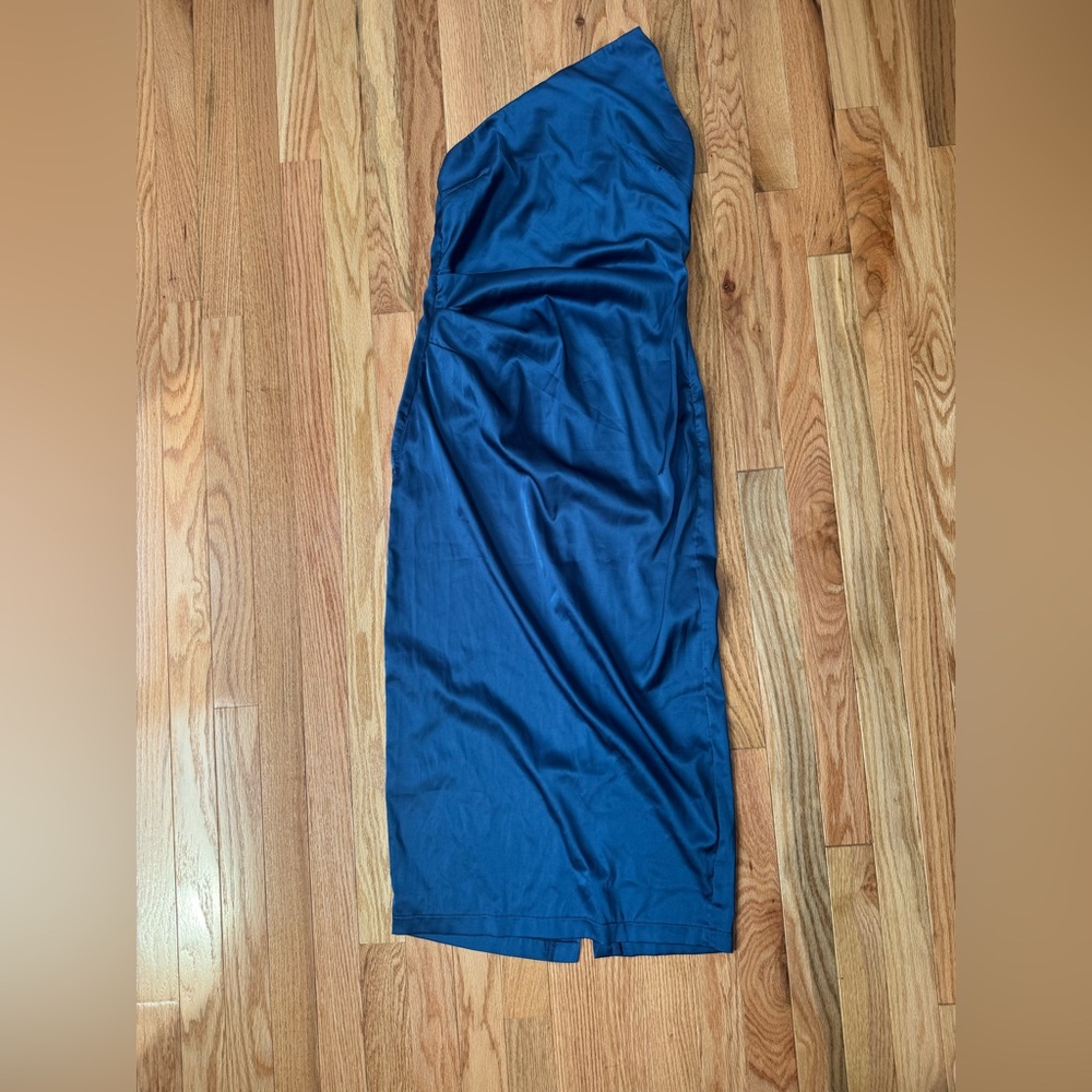 Anrabess Women's One Shoulder Satin Dress